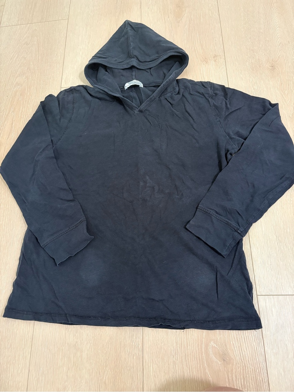 Threads 4 Thought Men's Black Hooded Long Sleeve Tee